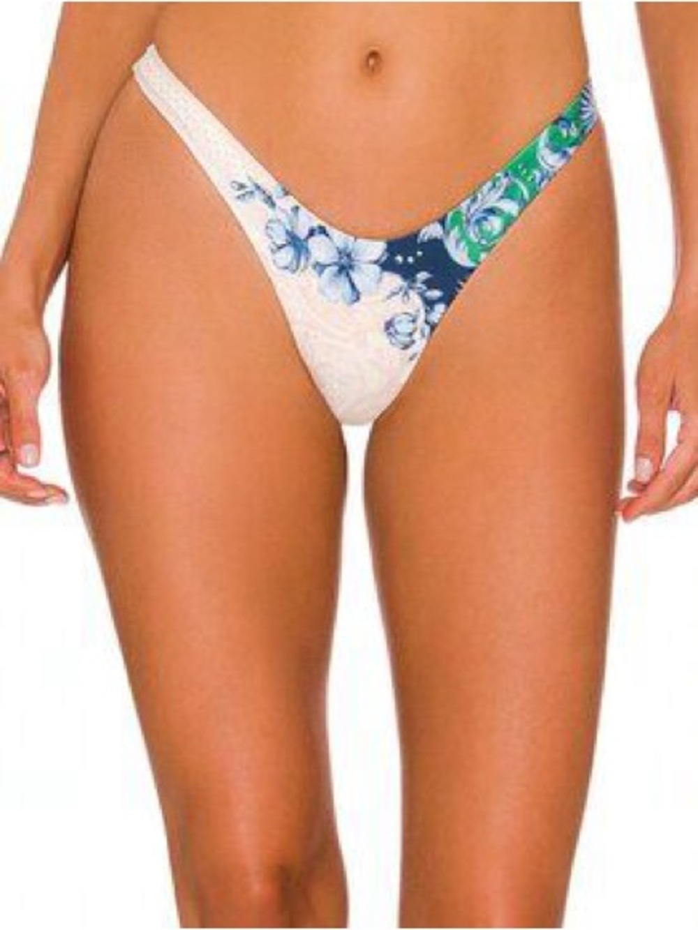 Agua Bendita x Revolve NWT Summer 1047 Floral High Leg Bikini Bottom L